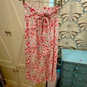 LPA pink & blue floral wrap skirt cover up size Small